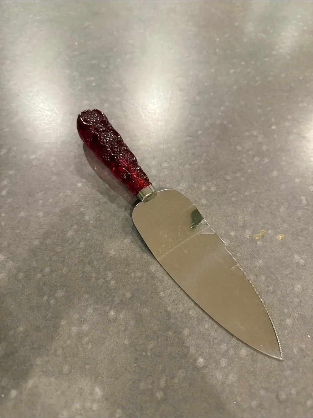 Avon Cape Cod Red Glass Handle Cake Server